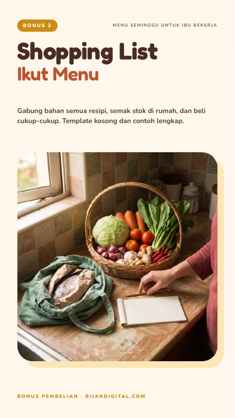 Kulit Bonus 2 Shopping List Ikut Menu