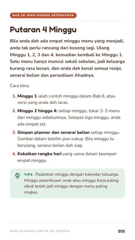 Putaran 4 minggu, muka 202